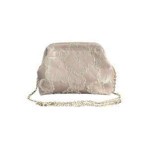 5508 Flower Embroidery Clutch Purse Kiss Lock Shoulder Bags Evening Handbag